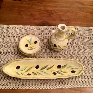 Vintage Certified International Bread and Olive Oil Set